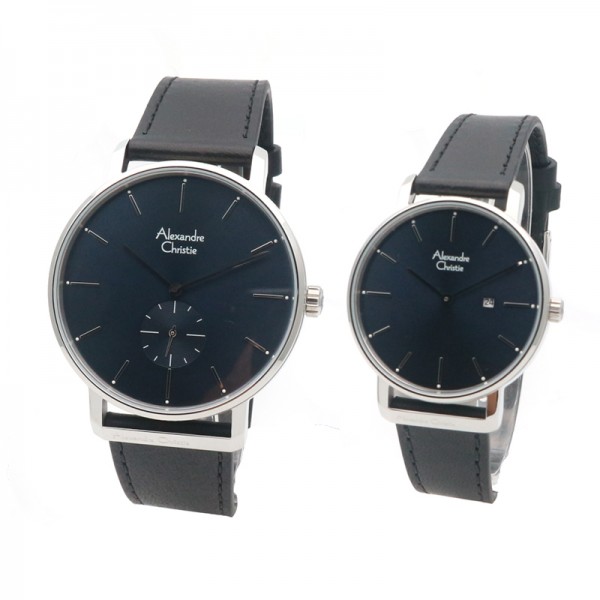 Alexandre Christie AC 8572 Silver Blue Couple